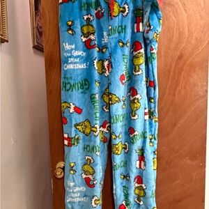 Dr. Seuss Grinch Men’s fleece Pajamas Bottom - Blue and Red NWT size XL